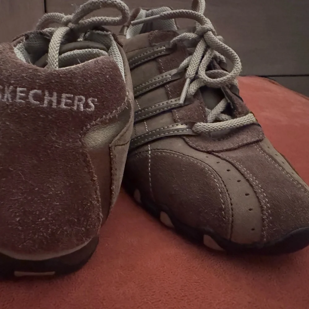 Skechers Brown Leather Walking Sneakers | Size 6.5 - Picture 3 of 7